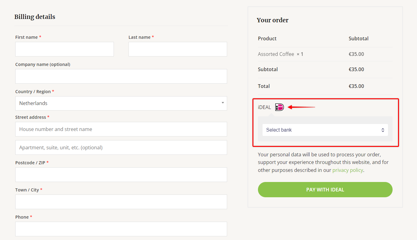Pay With iDEAL